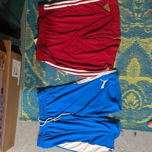 Adidas Red and Puma Blue Sports Shorts